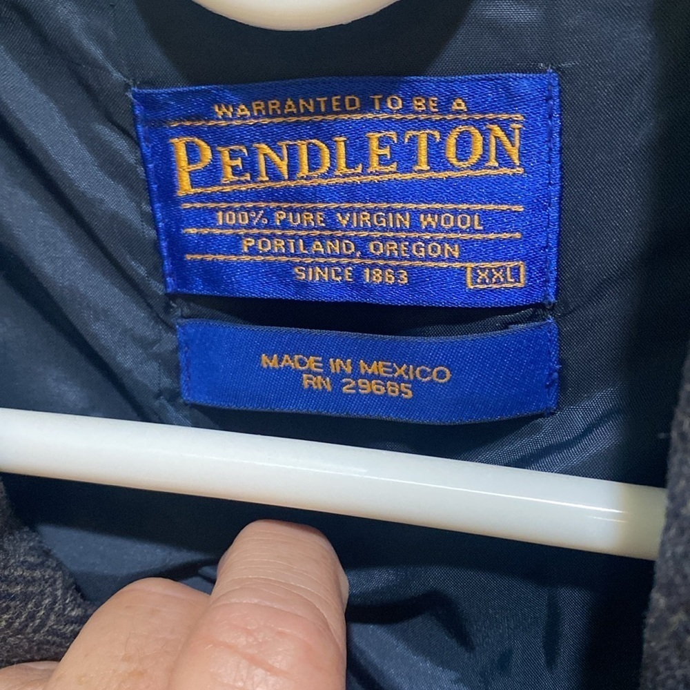 Vintage Pendleton Herringbone Zip Front Coat Xxl - image 6